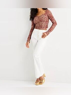 Bold Elements Womens Square Neck Long Sleeve Blouse